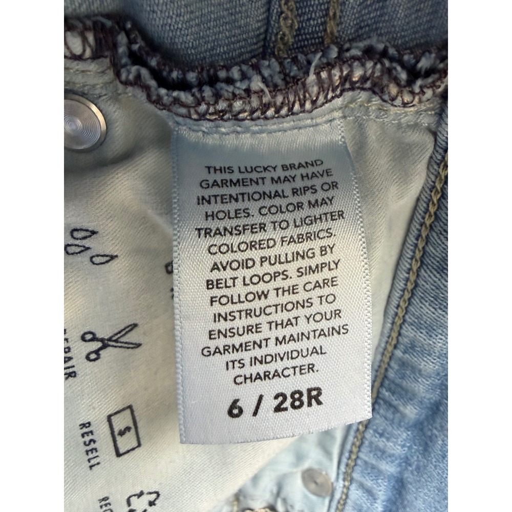 Lucky Brand Bridgette High Rise Skinny Jeans Light Wash Blue Denim 6 28R - Picture 5 of 11
